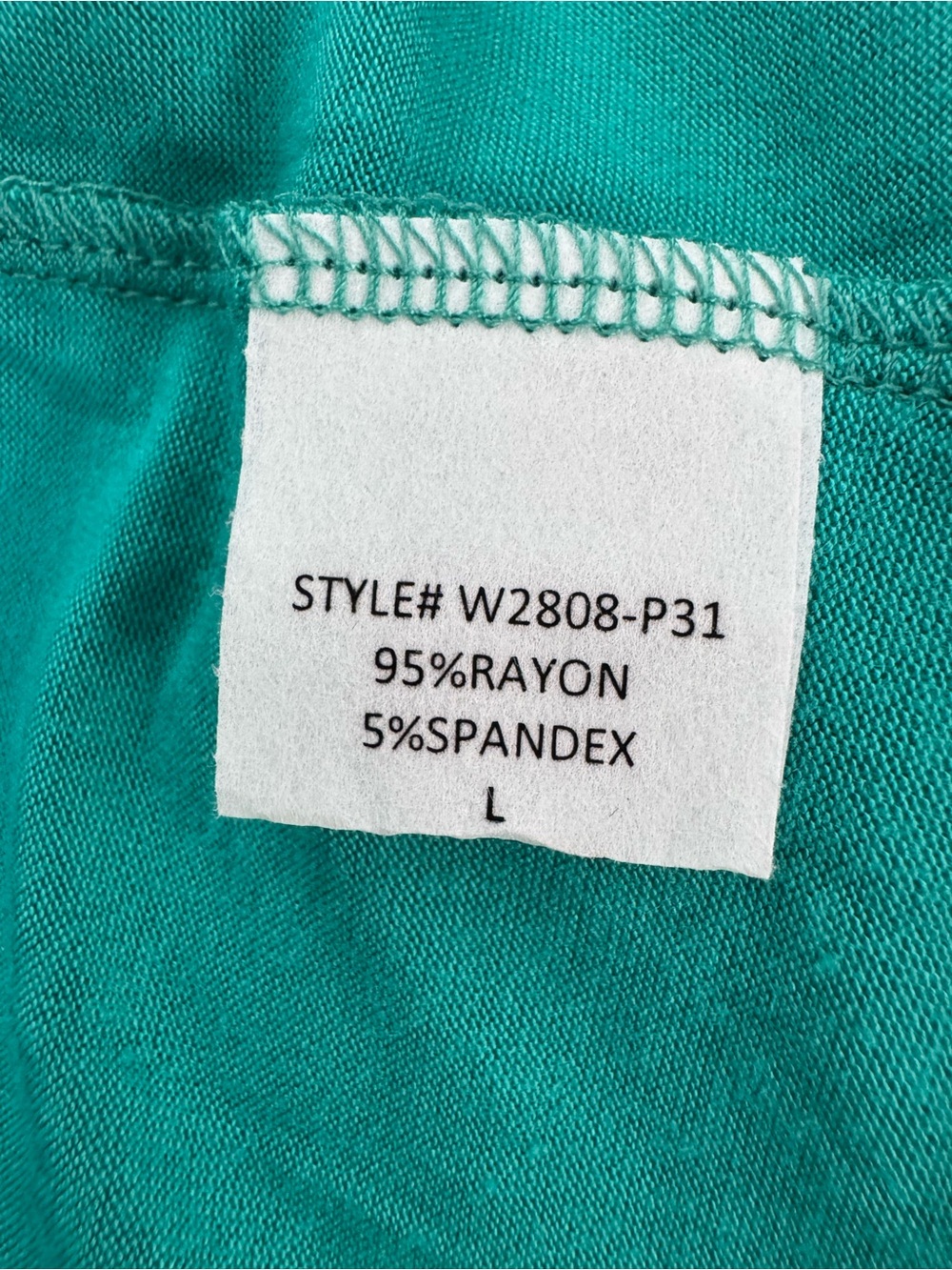 Loveappella Teal Wrap Style Dress with Multicolor Floral Trim - Picture 5 of 6